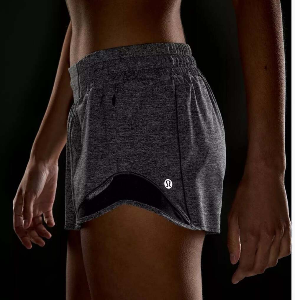 Lululemon Hotty Hot High-Rise Short Heathered Black